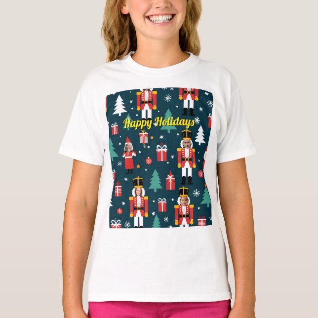 Camiseta custom 4 face photo Christmas nutcracker (Anverso)