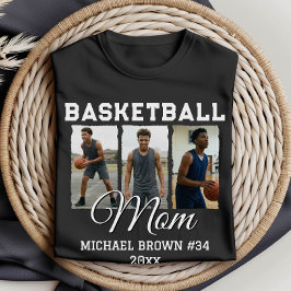 Camiseta Custom Basketball Mom 3 Photo Collage Name Number