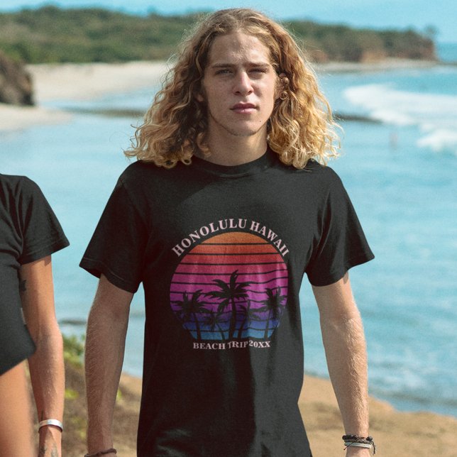 Camiseta Custom Beach Trip Tropical Palm Trees Black (Subido por el creador)