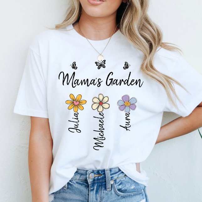 Camiseta Custom Birth Flower Mug Names, Mama's Garden Gift (Subido por el creador)