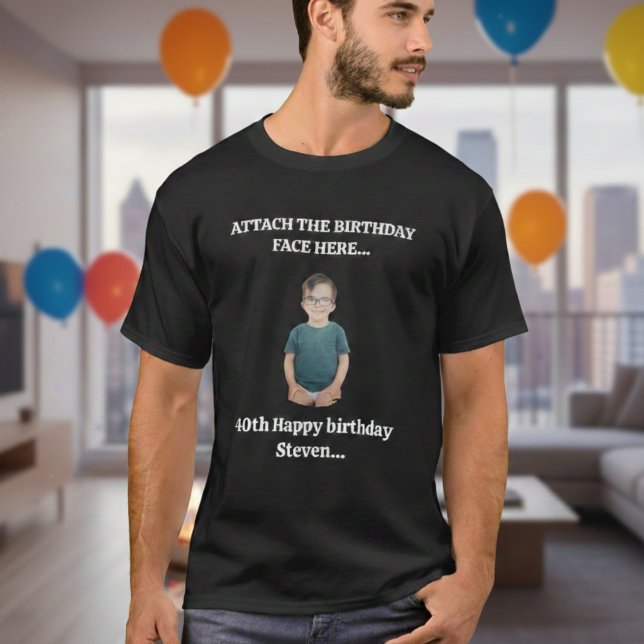 Camiseta Custom Birthday Photo Shirt – Personalized Face (Subido por el creador)
