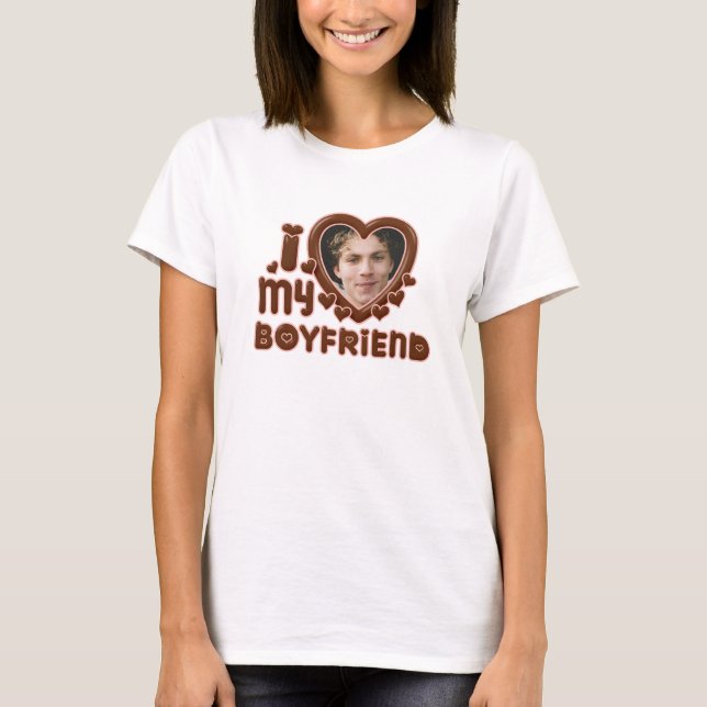 Camiseta Custom Brown Photo I Heart My Boyfriend (Anverso)