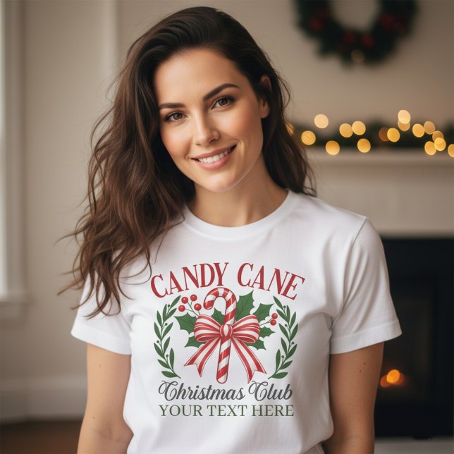 Camiseta Custom Candy Cane Christmas Club Holiday Wreath (Subido por el creador)
