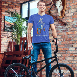 Camiseta Custom Caption Skeleton on a BMX Bike Graphic