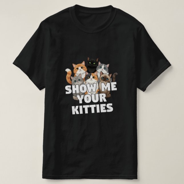 Camiseta Custom Cat T-Shirt with Kittens Funny  (Diseño del anverso)