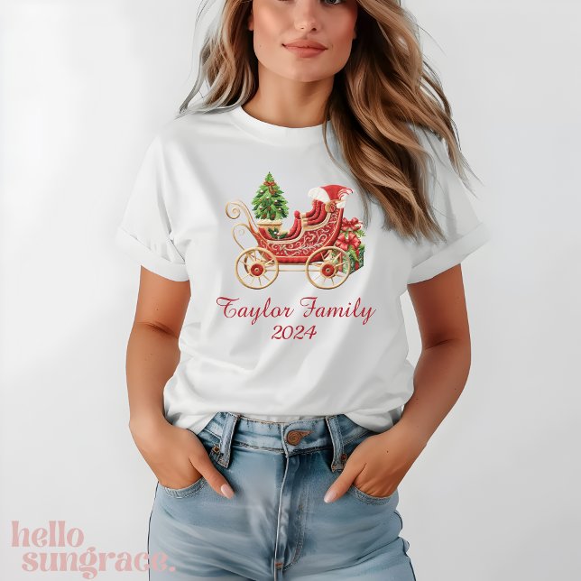 Camiseta Custom Christmas Sleigh Embroidery Effect (Subido por el creador)