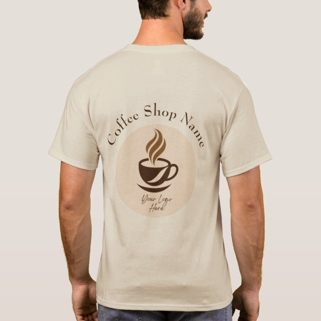 Camiseta Custom Coffee Shop Employee T-Shirt – Personalized (Reverso)