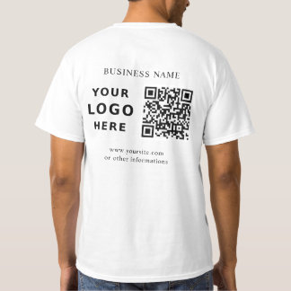 Camiseta Custom Company Business Logo and QR Code