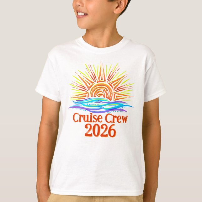 Camiseta Custom Cruise Crew Sun and Waves (Anverso)