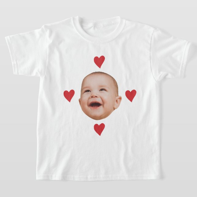 Camiseta Custom Cute Baby Face One Photo (Distribución)