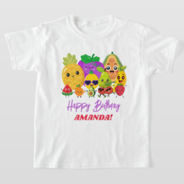 Camiseta Custom Cute Fruit Happy Birthday Kids T-Shirt