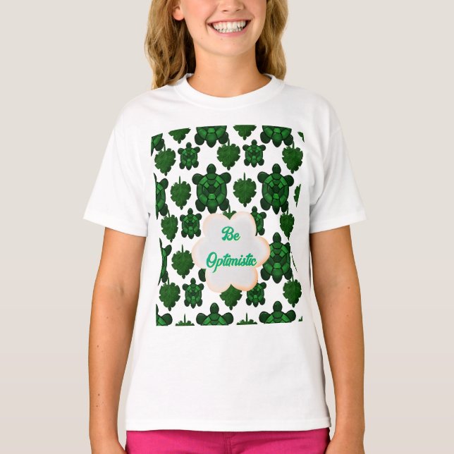 Camiseta Custom Cute Turtle Leaves Seamless Pattern,  (Anverso)