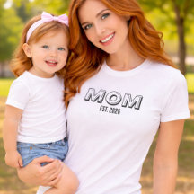 Custom Date Established Mom Black Script