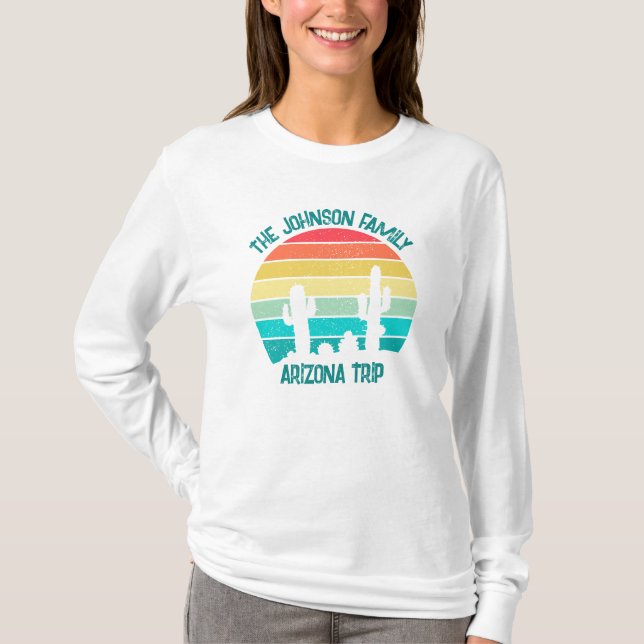 Camiseta Custom Desert Cactus Sunset Women's Long Sleeve (Anverso)