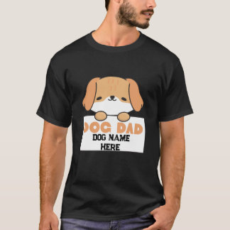 Camiseta Custom Dog Dad Cute Puppy Illustration T-Shirt