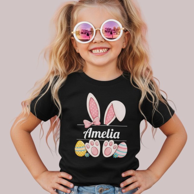 Camiseta Custom Easter Bunny Name  (Custom Easter Bunny Name T-Shirt | Personalized Kids Easter Outfit with Bunny Ears)