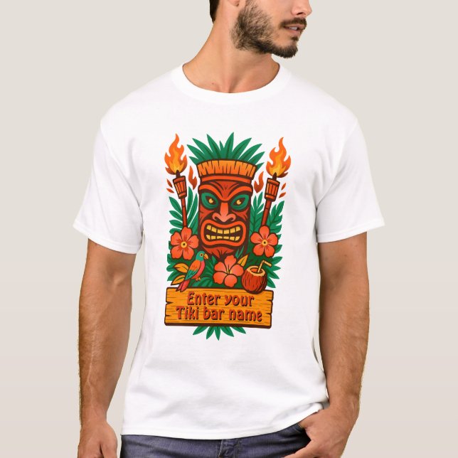 Camiseta Custom en personaliseerbaar Tiki Bar Shirt (Anverso)