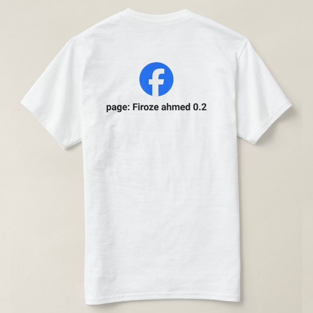 Camiseta Custom Facebook Page Logo and Name Personalizable  (Reverso del diseño)
