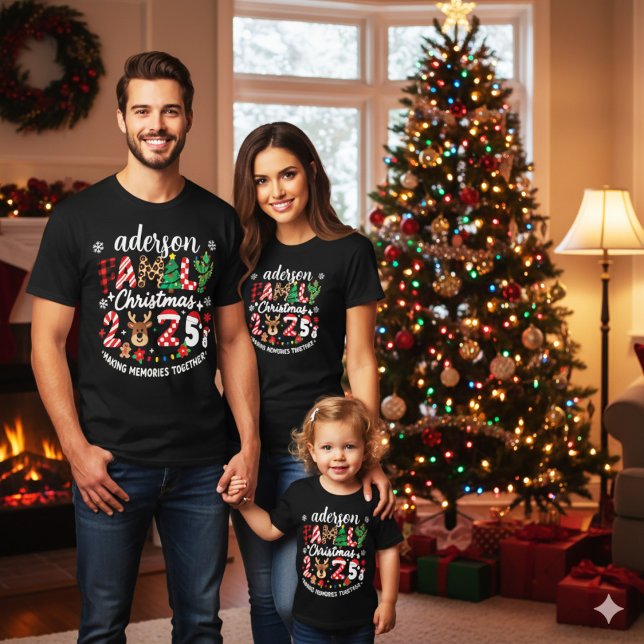 Camiseta Custom Family Name Christmas 2025 Festive Holiday (Subido por el creador)
