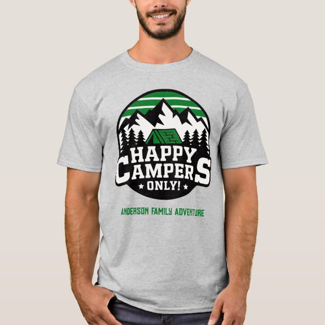 Camiseta Custom Family Reunion Happy Campers Mountain (Anverso)