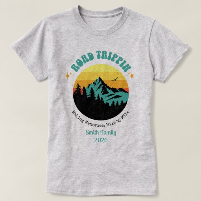 Camiseta Custom Family Vacation Road Outdoor Trip Matching (Diseño del anverso)