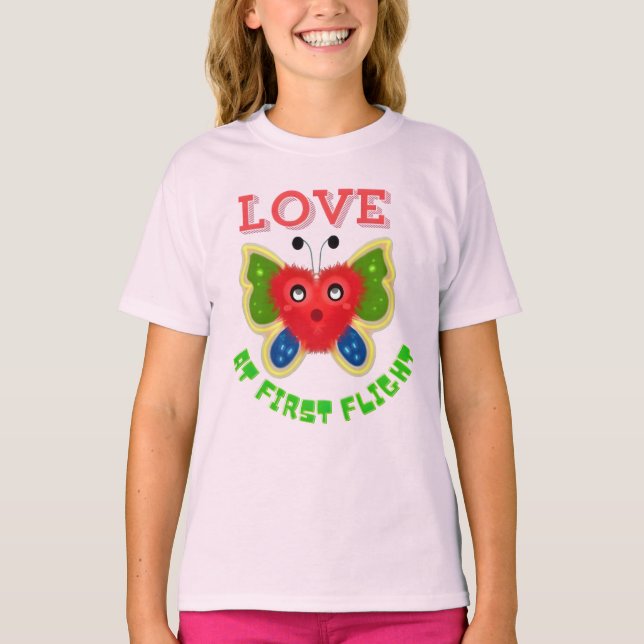 Camiseta Custom Fuzzy Heart Butterfly Gift (Anverso)