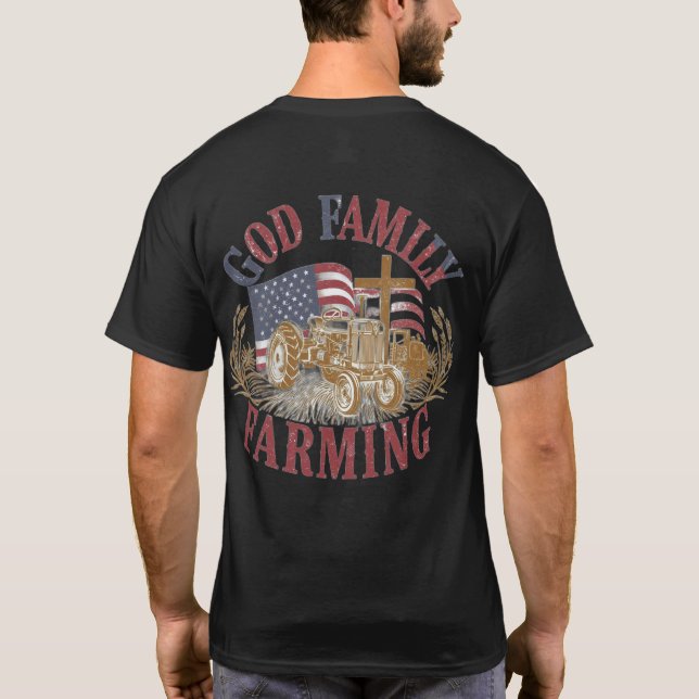 Camiseta Custom “God Family Farming” T-Shirt (Reverso)