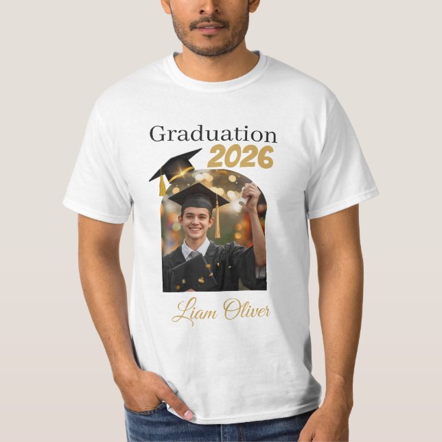 Camiseta Custom Graduation Photo Shirt Class of 2026 (Anverso)