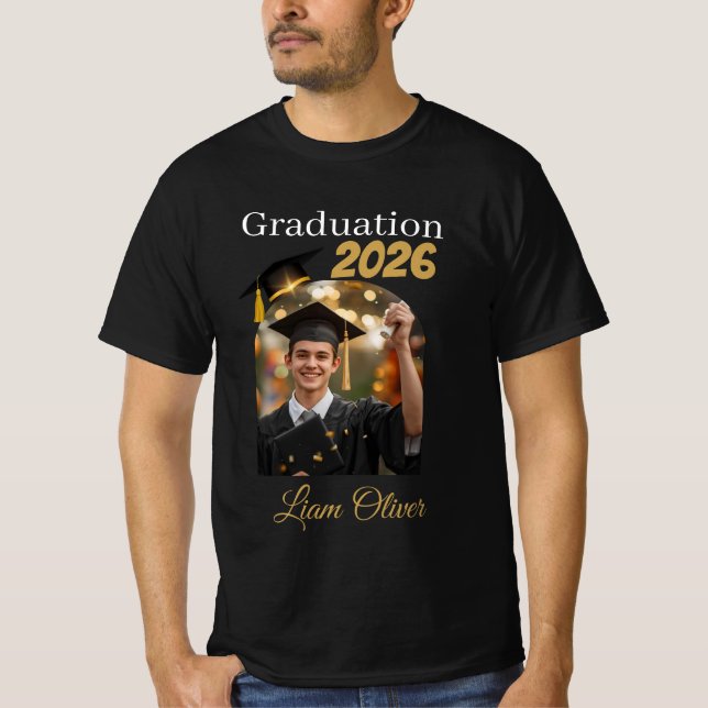 Camiseta Custom Graduation Photo Shirt Class of 2026 (Anverso)