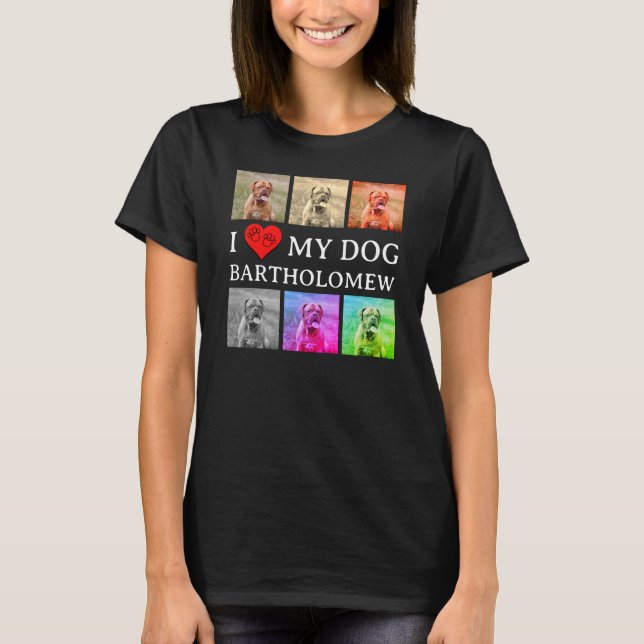 Camiseta Custom I LOVE MY DOG Pop Art Pet Lover (Anverso)