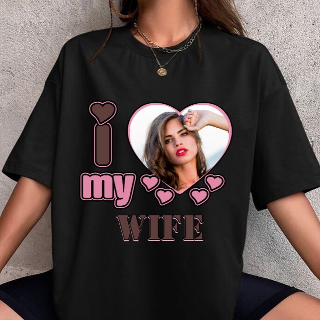 Camiseta Custom I Love My Wife Photo Personalized heart (Subido por el creador)