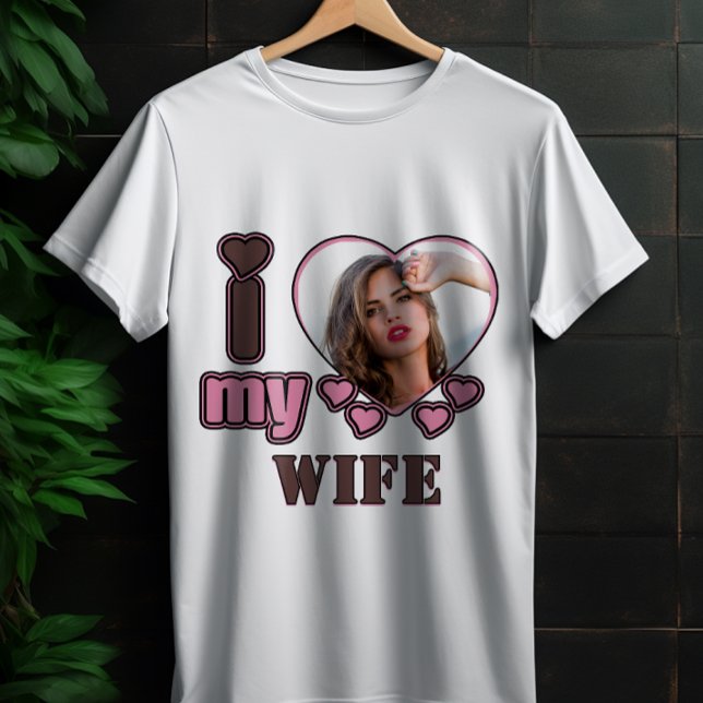 Camiseta Custom I Love My Wife Photo Personalized heart (Subido por el creador)