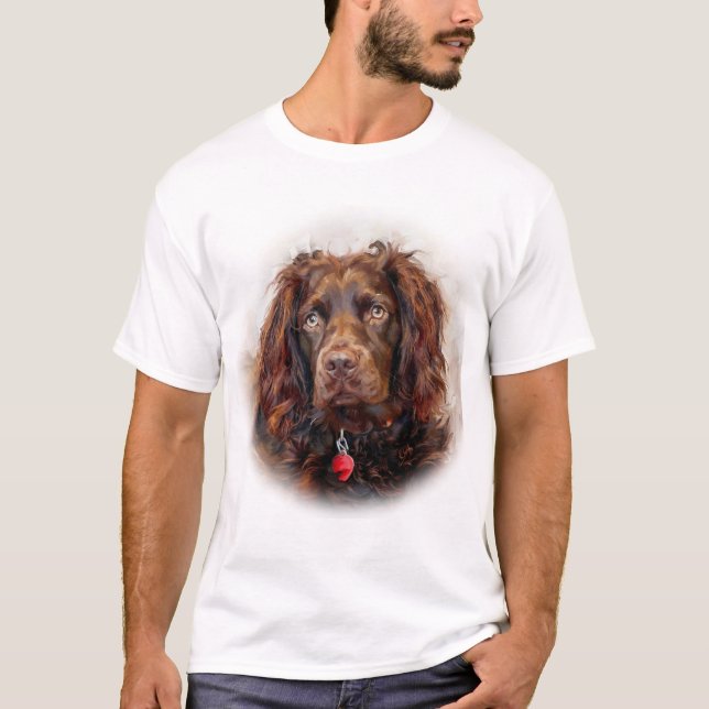 Camiseta Custom Impressionist Boykin Spaniel Portrait (Anverso)