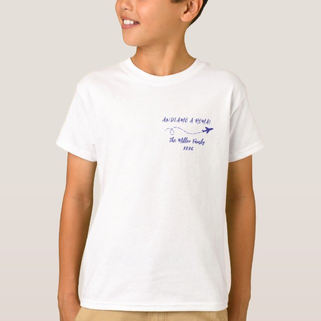 Camiseta Custom Kids Andiamo a Roma Italy Family Vacation (Anverso)