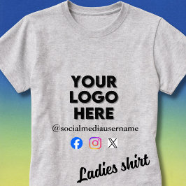 Camiseta Custom Logo and Social Media Business 