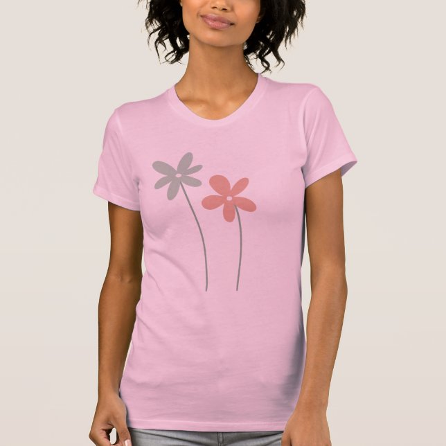 Camiseta  Custom Minimalist Floral Sketch T-Shirt – Modern (Anverso)