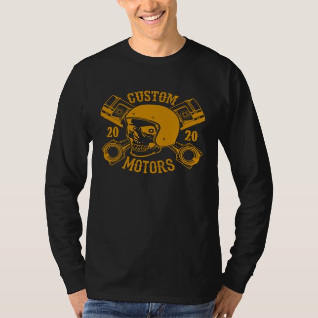 Camiseta Custom Motorrad Bau & Reparatur Bike Motor Racing (Anverso)