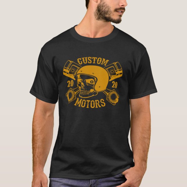 Camiseta Custom Motorrad Bau & Reparatur Bike Motor Racing (Anverso)