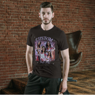 Camiseta Custom Multi Photo, Retro Vintage Bootleg For Love