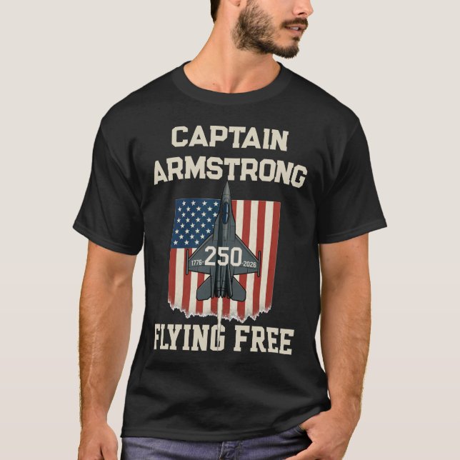 Camiseta Custom Name America 250 Jet Fighter T-Shirt - USA  (Anverso)