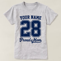 Custom Name and Number Shirt, Proud Mom