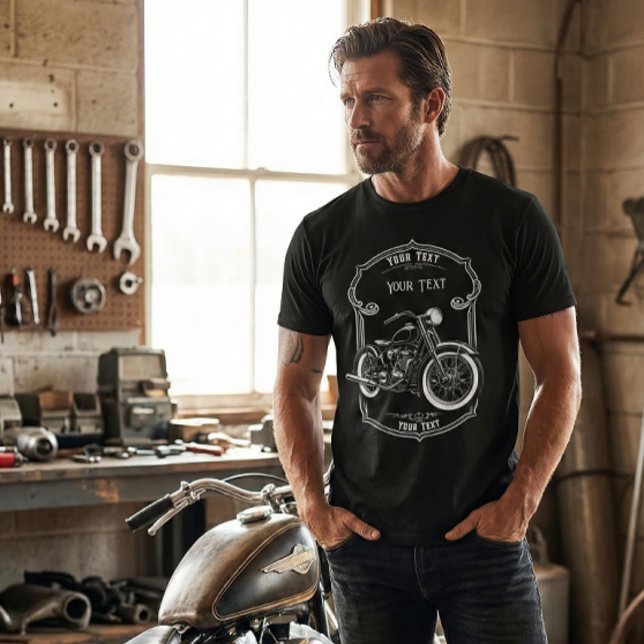 Camiseta Custom Name Biker Dad Motorcycle Shirt (Subido por el creador)