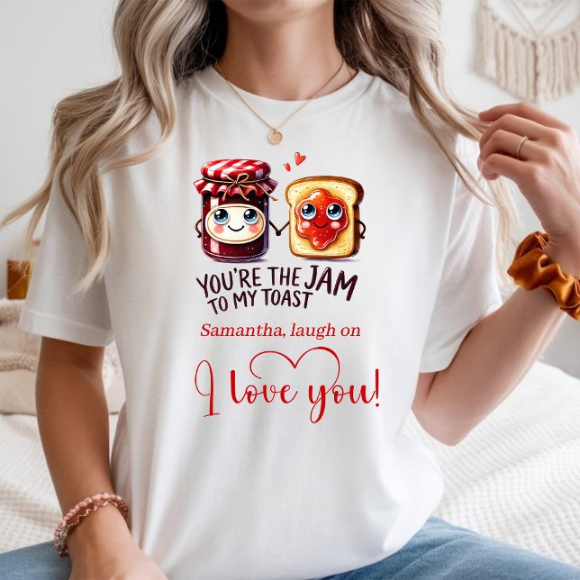 Camiseta Custom Name Cartoon Food Love Valentine Tee (Custom Name Cartoon Food Love Valentine Tee)