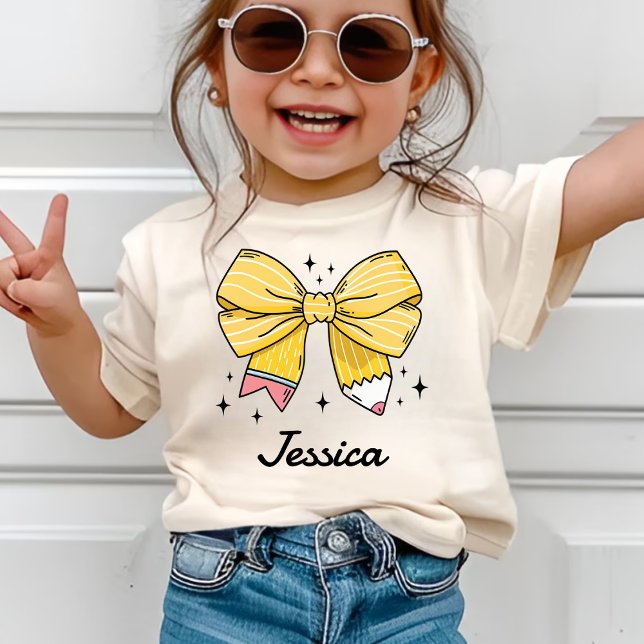 Camiseta Custom Name Girl Back to School Coquette Preschool (Subido por el creador)
