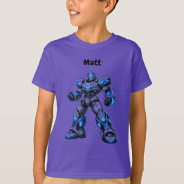 Camiseta Custom Name Robot Kids Birthday T-Shirt Gift