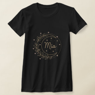 Camiseta Custom Name T-Shirt - Elegant Mia Crescent Moon