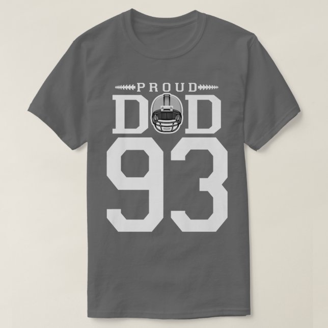 Camiseta Custom Number 93 Proud Football Dad Personalized F (Diseño del anverso)