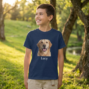 Camiseta Custom Pet Face T-Shirt for Boys, Personalized Dog