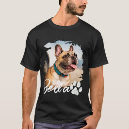 Camiseta Custom Pet Photo and Name Typography