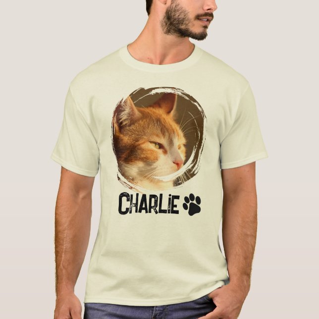 Camiseta Custom Pet Photo Dog Cat Lover Gift for Him  Her  (Anverso)